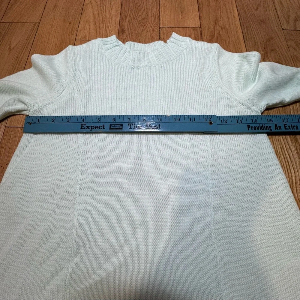 SO Aqua Lace-Hem Crewneck Sweater